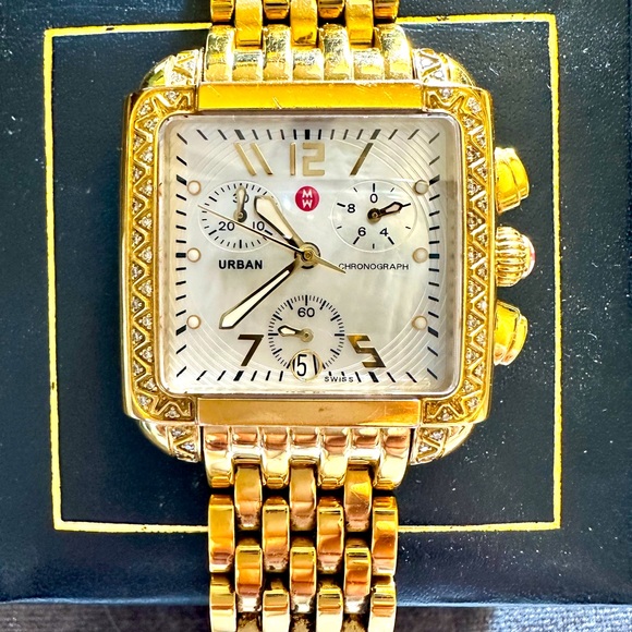 Michele Watch URBAN - Diamond and 18k Gold - MWO2H01 - Picture 1 of 10